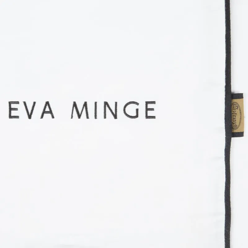 Pościel satynowa 160x200 Eva biała        lamówka 8B Eva Minge Eurofirany