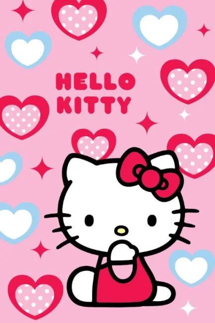 Ręcznik Hello Kitty 40x60 Serca Niebiesko-Różowe Nowość 