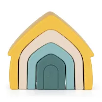 Zabawka układanka silikonowa House domek żółty 12m+ PETITE&MARS