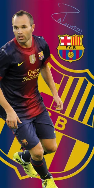 Ręcznik FC Barcelona 75x150 Iniesta 457