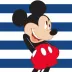 Ręcznik bawełniany 70x140 Myszka Miki Mickey Mouse pasy granatowy biały 6434