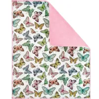 Mata do suszenia naczyń 38x51 Motyle kolorowa różowa