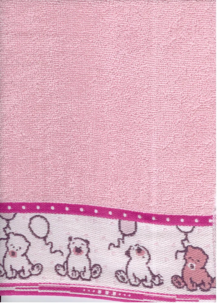 Ręcznik Sweet Bear 70x125 dla dzieci Różowy Greno