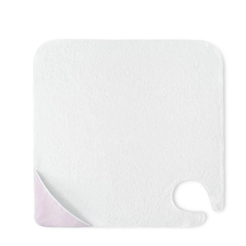 Okrycie kąpielowe 100x100 Fartuch biały   różowy ręcznik z kapturkiem bawełniany frotte