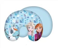 Poduszka turystczna rogal Frozen Anna     i Elza niebieska