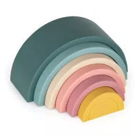 Zabawka układanka silikonowa Rainbow zielona kolorowa 12m+ PETITE&MARS
