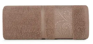 Ręcznik Sylwia 1 70x140 brązowy ciemny    frotte z żakardową bordiurą 500g/m2 Eurofirany