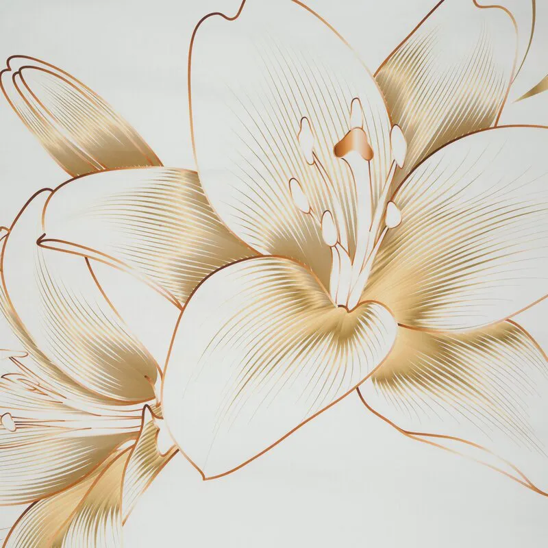 Pościel satynowa 160x200 Blanca 11 biała  złota kwiat geometria Limited Collection Eurofirany