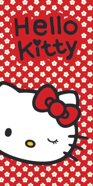 Ręcznik dziecięcy 70x140 Hello Kitty Białe Kwiatki Bajki