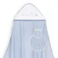 Okrycie kąpielowe 100x100 Corazones  niebieski ręcznik z kapturkiem + śliniaczek