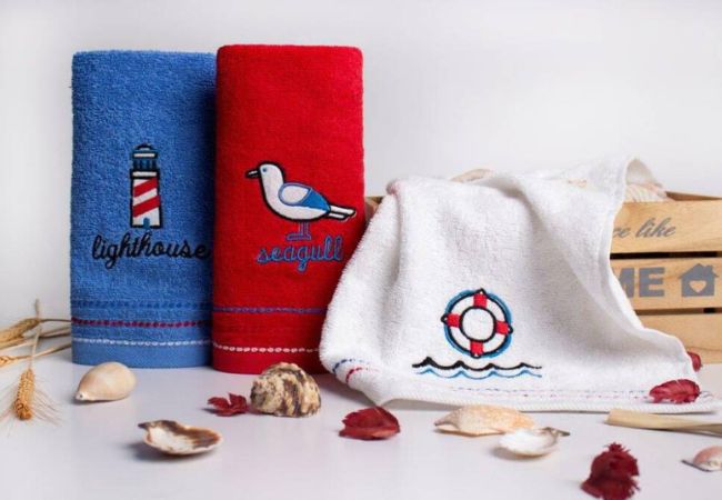 Ręczniki kuchenne z marynarskim wzorem