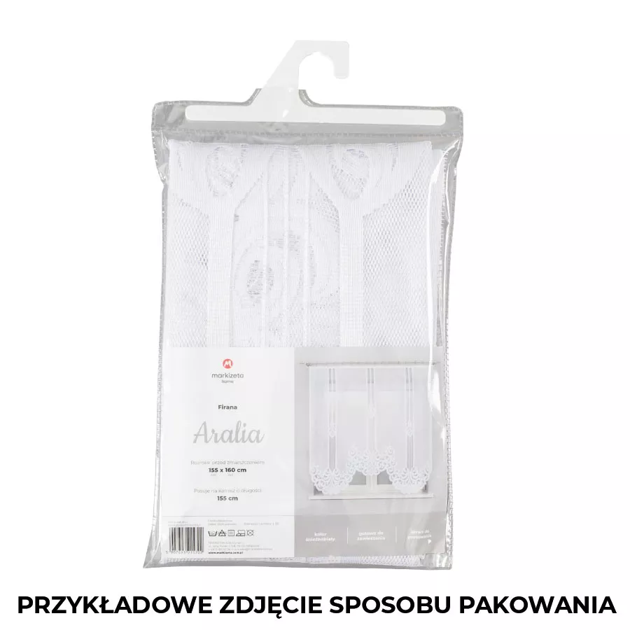 MALWINA Firanka żakardowa odpasowana, szerokość 310 x  wysokość 160cm, kolor 001 biały 018535/FBL/001/310160/1