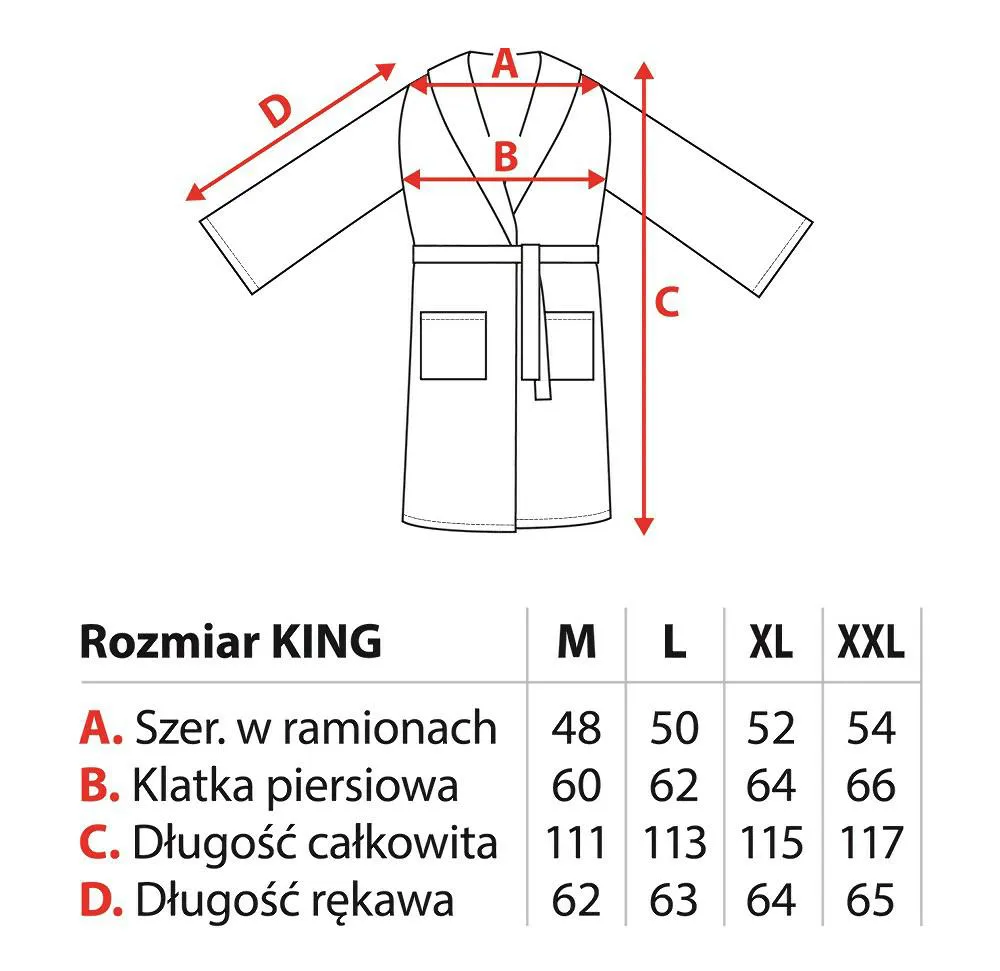 Szlafrok z mikrofibry L Comfort King      popielaty męski Faro