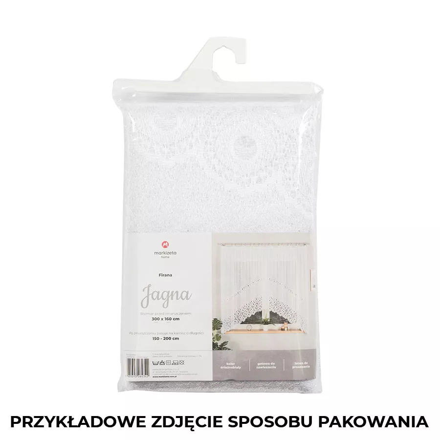 HALINA Firanka żakardowa gotowa, szerokość 300 x wysokość 160cm, kolor 001 biały 000383/FBP/001/300160/1