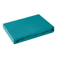 Prześcieradło jersey z gumką 160x200 turkusowe na wysoki materac 30 cm 125 g/m2