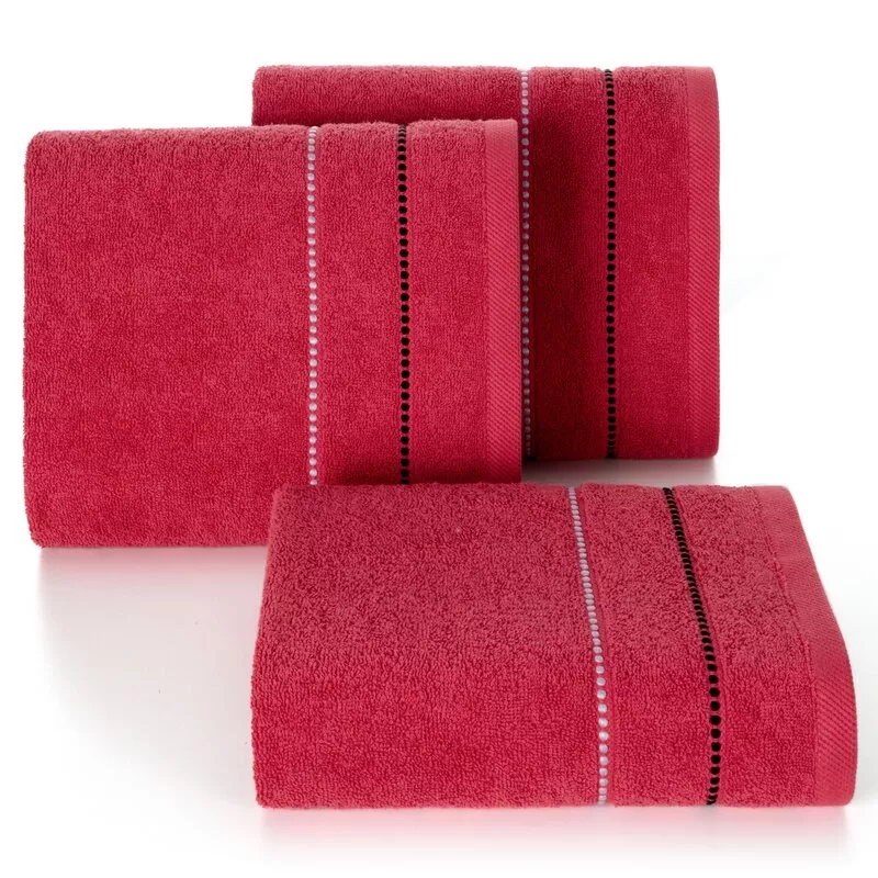 Ręcznik Suzi 70x140 czerwony 500 g/m2  frotte bawełniany Eurofirany