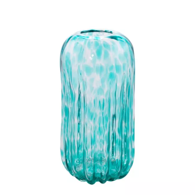 Szklany wazon dekoracyjny 15x30 Galina  2 turkusowy