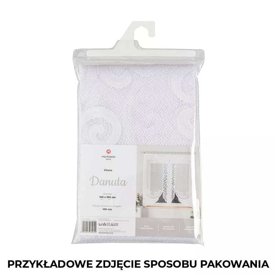 DANUTA Panel żakardowy gotowy, szerokość 160 x wysokość 160cm, kolor 001 biały 019386/PBL/001/160160/1