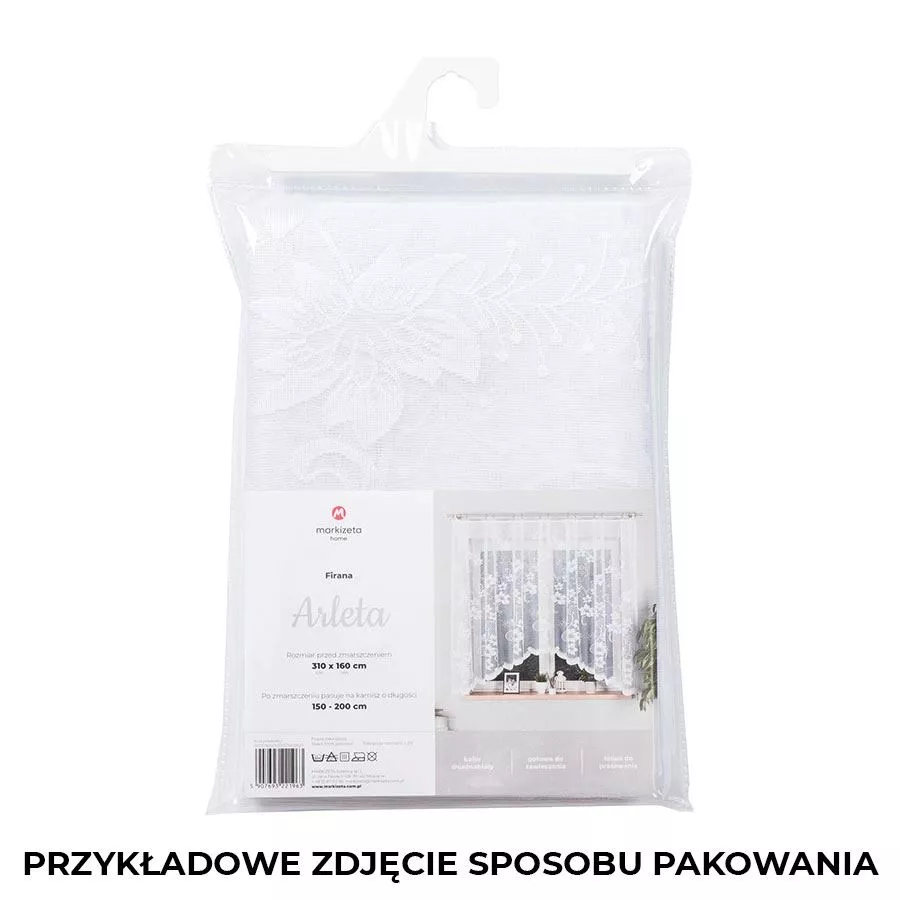 ARLETA Firanka żakardowa gotowa, szerokość 310 x wysokość 160cm, kolor 001 biały 002076/FBL/001/310160/1