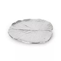 Patera ceramiczna 27x27x2 Kalina srebrna  liść dekoracyjna Eurofirany