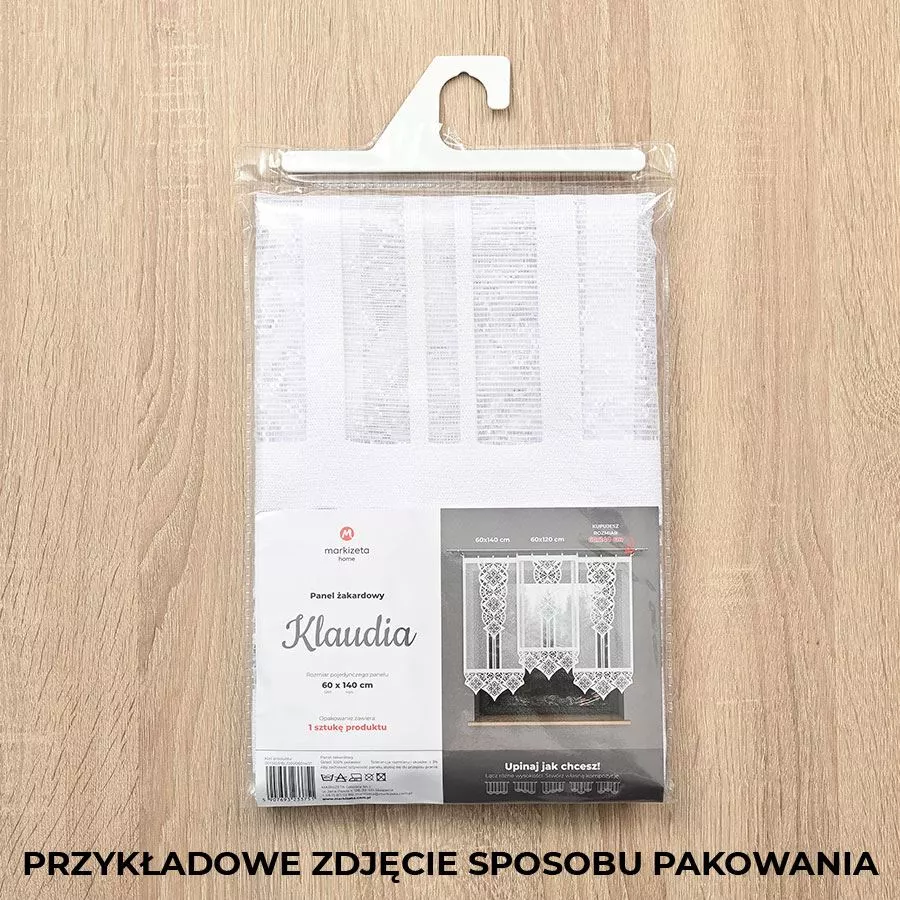 KLAUDIA Panel żakardowy gotowy, szerokość 60 x wysokość 120cm, kolor 001 biały 001331/PBL/001/060120/1