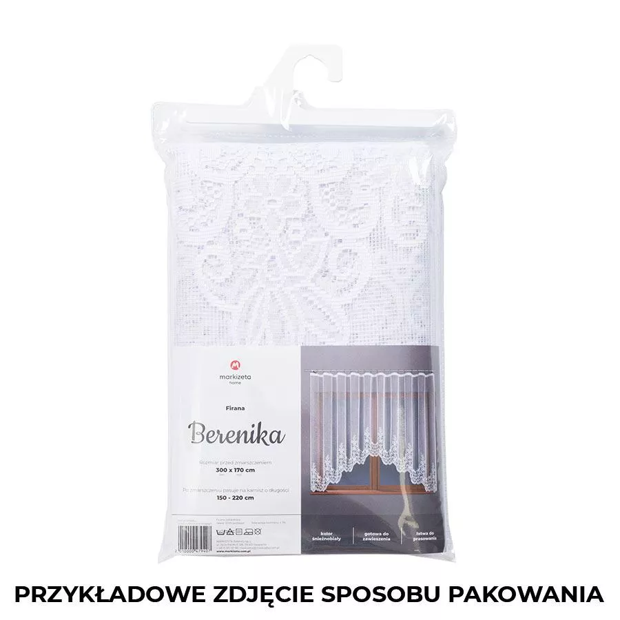 BERENIKA Firanka żakardowa gotowa, szerokość 400 x wysokość 170cm,  kolor 001 biały 004304/FBL/001/400170/1