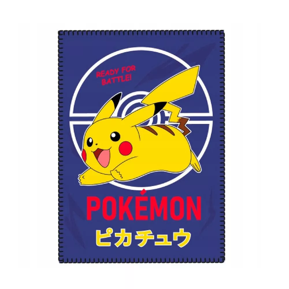 Koc polarowy 100x140 Pokemon granatowy  żółty C24