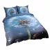 Pościel satynowa 160x200 Dmuchawiec  granatowa 12401 SATYNLOVE PREMIUM