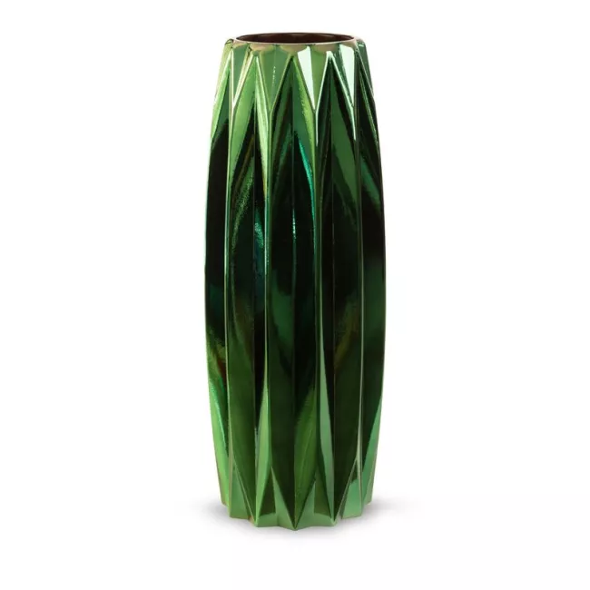 Szklany wazon dekoracyjny 17x45 Negro  zielony