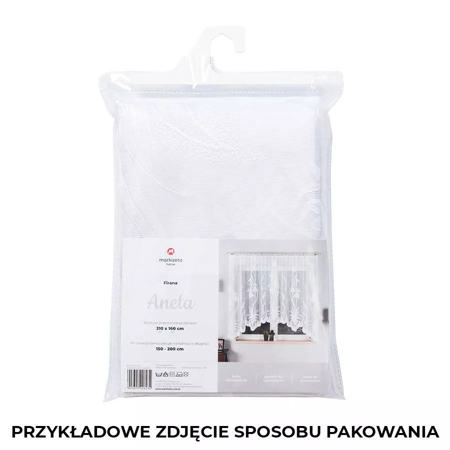 ANETA Firanka żakardowa gotowa, szerokość 310 x wysokość 160cm, kolor 001 biały 015489/FBL/001/310160/1