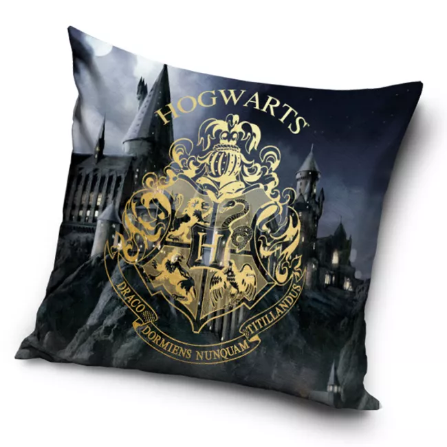 Poszewka dekoracyjna 40x40 Harry Potter  czarna złota welwetowa 12 Darymex