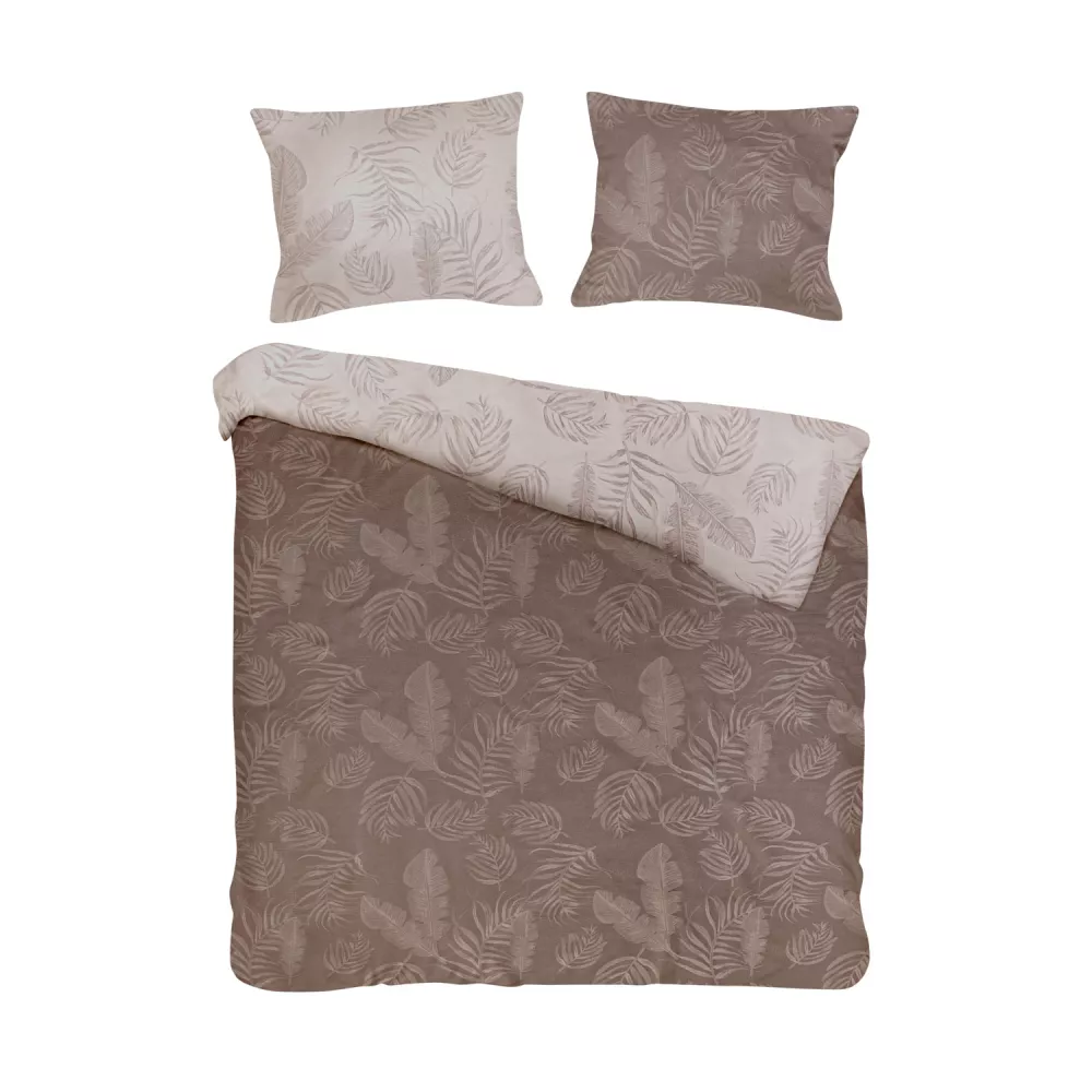 Pościel bawełniana 160x200 Bahama  brązowa żakardowa Cottonlove Jacquard