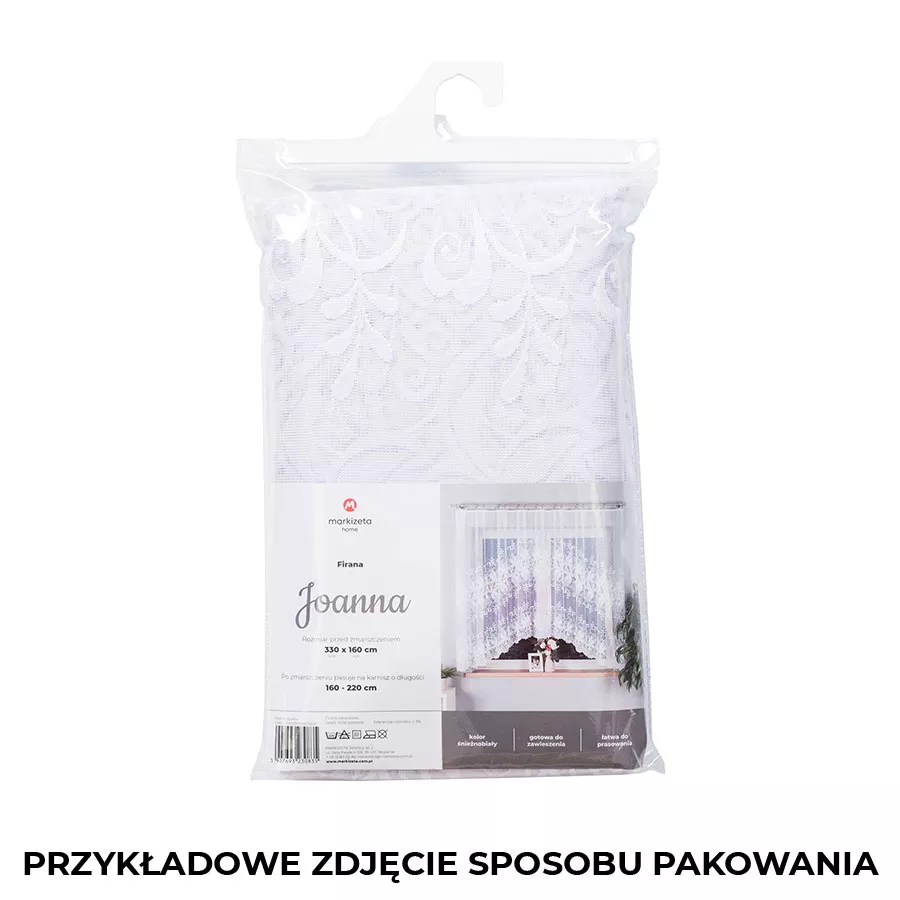 JOANNA Firanka żakardowa gotowa, szerokość 330 x wysokość 160cm, kolor 001 biały 018227/FBL/001/330160/1