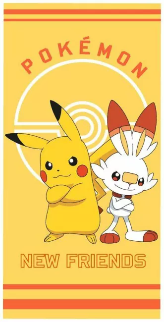 Ręcznik dziecięcy 70x140 Pokemon Pikaczu  żółty plażowy bawełniany C24