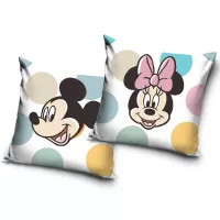 Poszewka dekoracyjna 40x40 Mickey  i Minnie biała kolorowa welwetowa 12 Darymex