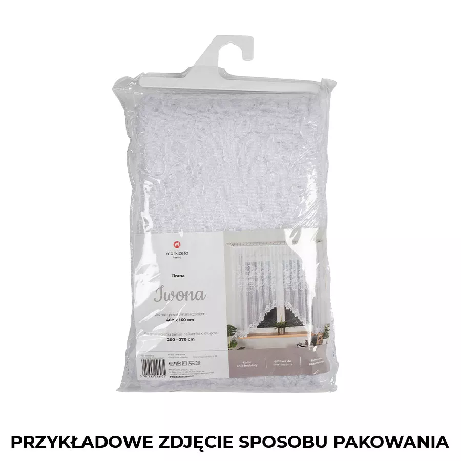 IWONA Firanka żakardowa gotowa, szerokość 300 x wysokość 160cm, kolor 001 biały 049312/FBL/001/300160/1