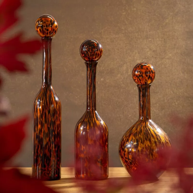 Szklany wazon dekoracyjny 23x50 Isla  turkusowy