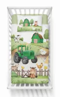 Pościel bawełniana 100x135 4997 B Farma  zielona traktor zielony Mayamoo 22