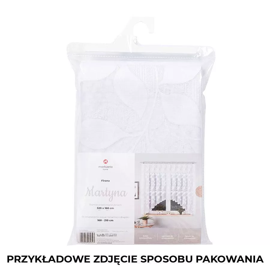 MARTYNA Firanka żakardowa gotowa na prosto, szerokość 300 x wysokość 250cm, kolor 001 biały 023083/FBP/001/300250/1