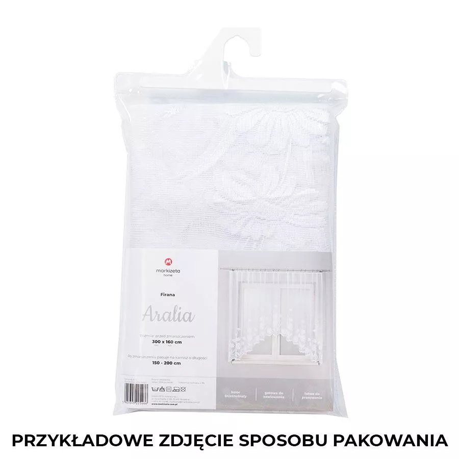 ARALIA Firanka żakardowa gotowa, szerokość 300 x wysokość 160cm, kolor 001 biały 005111/FBL/001/300160/1