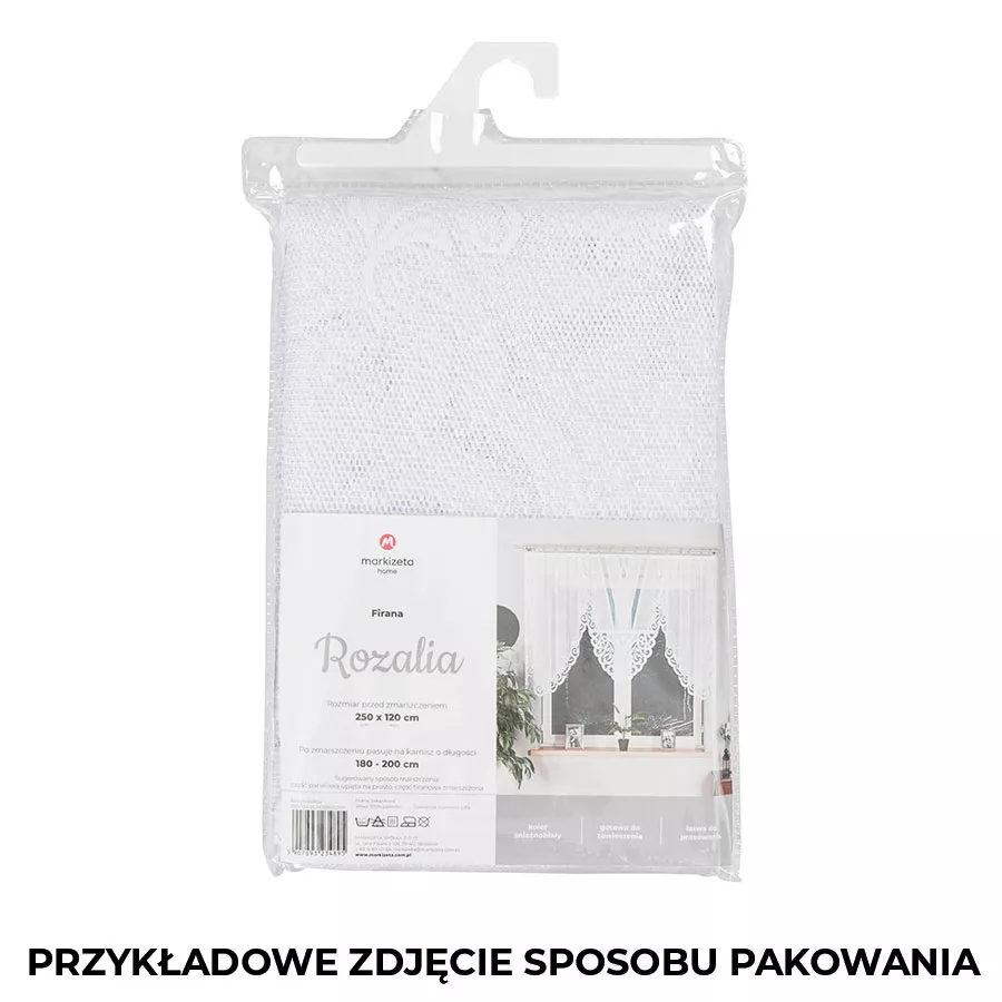 ROZALIA Firanka żakardowa gotowa, szerokość 250 x wysokość 140cm, kolor 001 biały 019370/FBL/001/250140/1