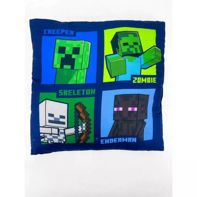 Poduszka dziecięca 40x40 Minecraft  niebieska S24