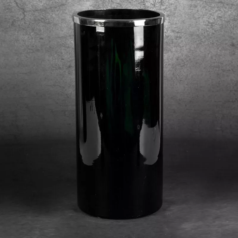 Szklany wazon dekoracyjny 21x45 Capri  czarny