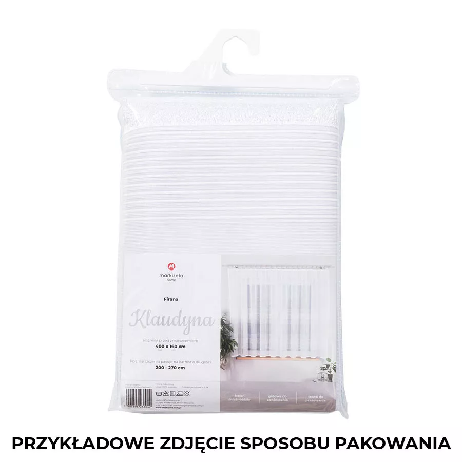 KLAUDYNA Firanka żakardowa gotowa, szerokość 300 x wysokość 160cm, kolor 001 biały 018970/FBL/001/300160/1