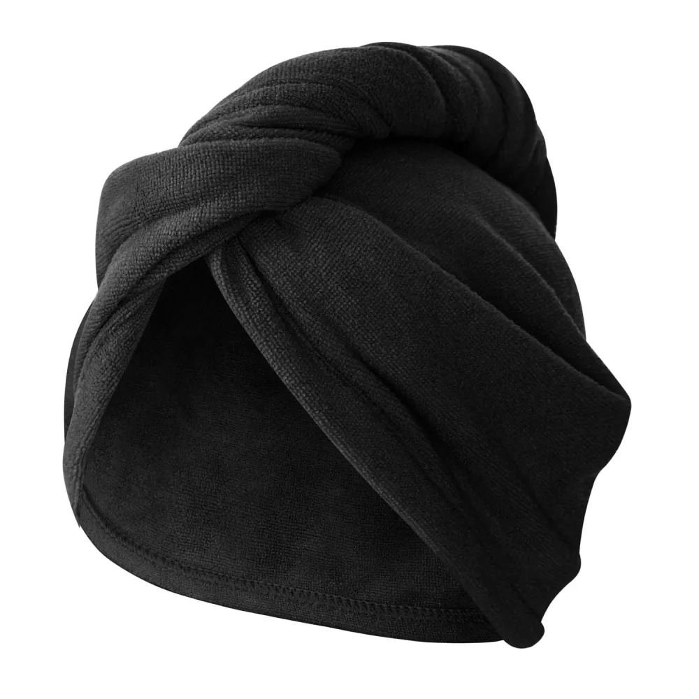 Turban ręcznik do włosów Active czarny  mikrofibra