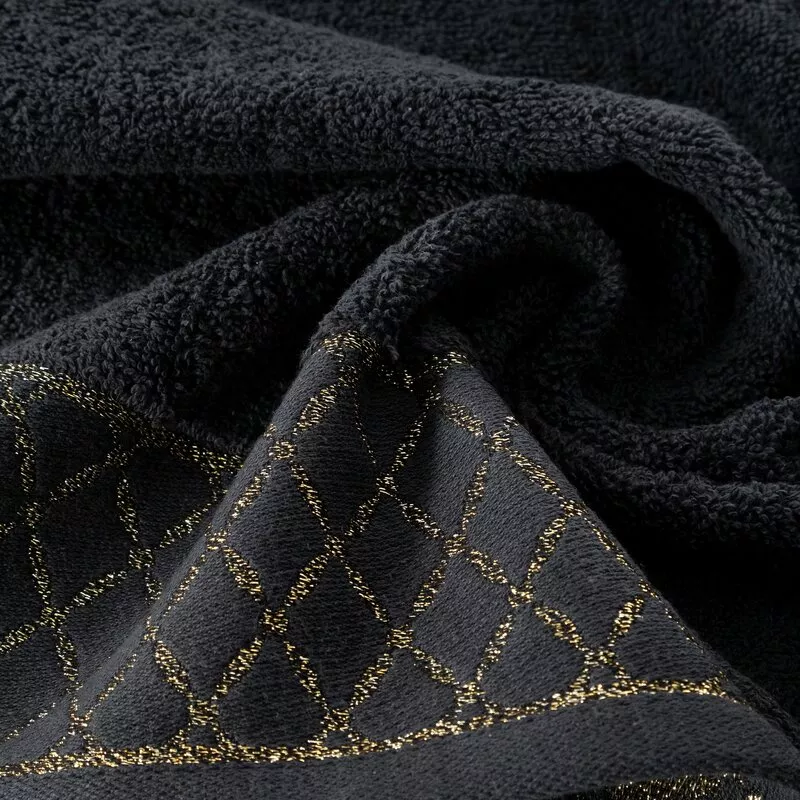 Ręcznik Layla 70x140 czarny 500 g/m2  frotte bawełniany Eurofirany
