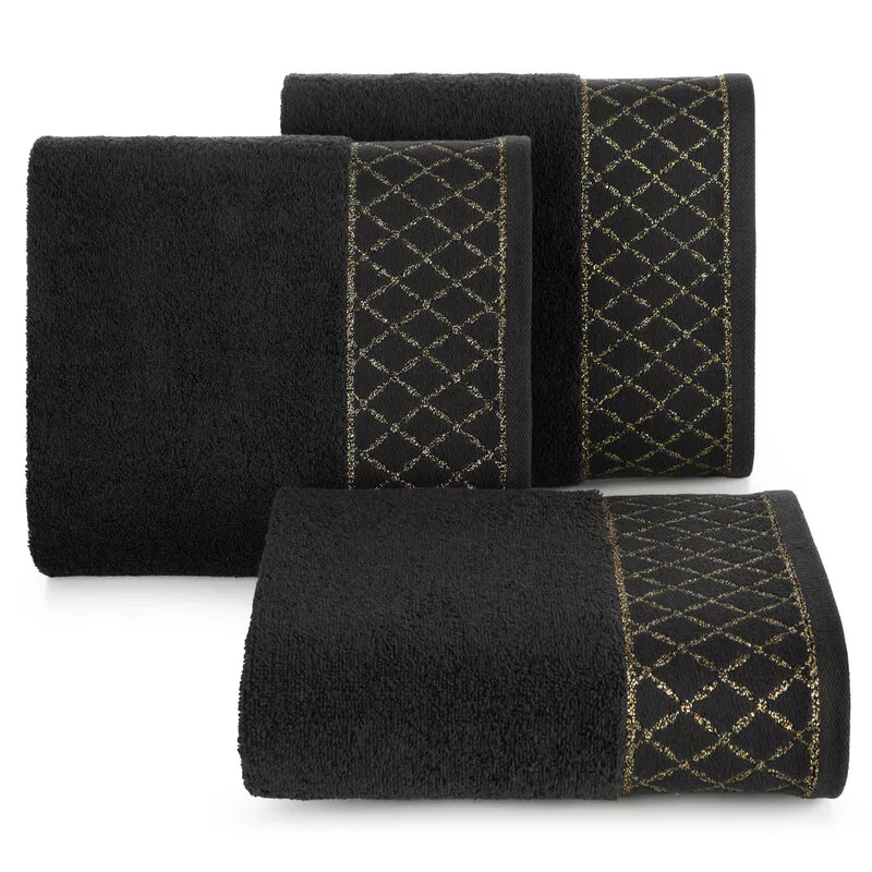 Ręcznik Layla 70x140 czarny 500 g/m2  frotte bawełniany Eurofirany