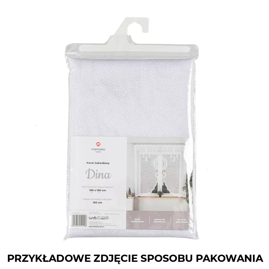 DINA Panel żakardowy gotowy, z motywem łapacza snów, szerokość 160 x wysokość 160, kolor 001 biały 019413/PBL/001/160160/1