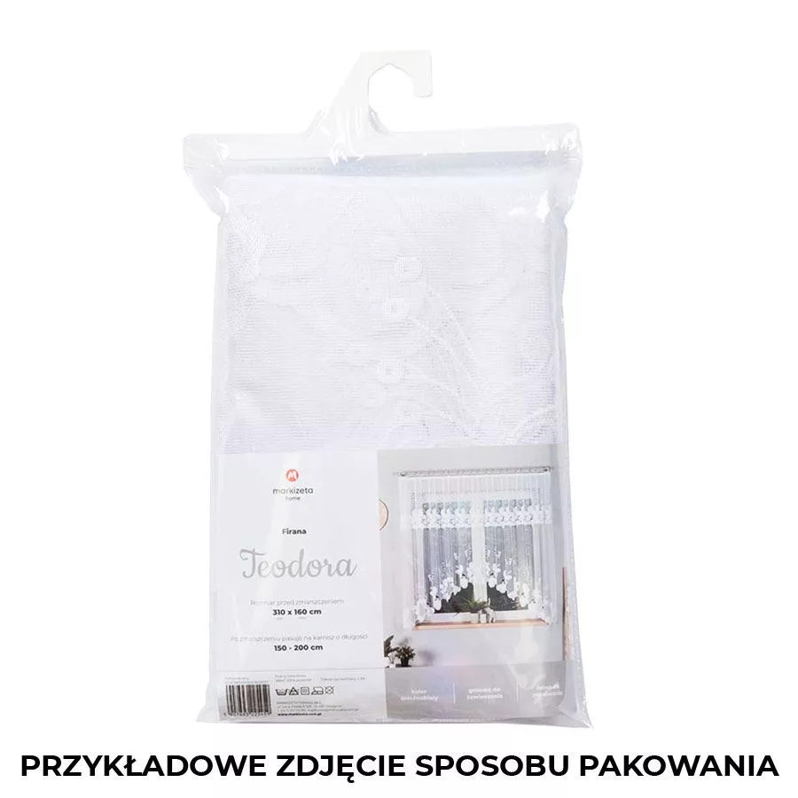 TEODORA Firanka żakardowa gotowa, szerokość 310 x wysokość 160cm, kolor 001 biały 005099/FBL/001/310160/1