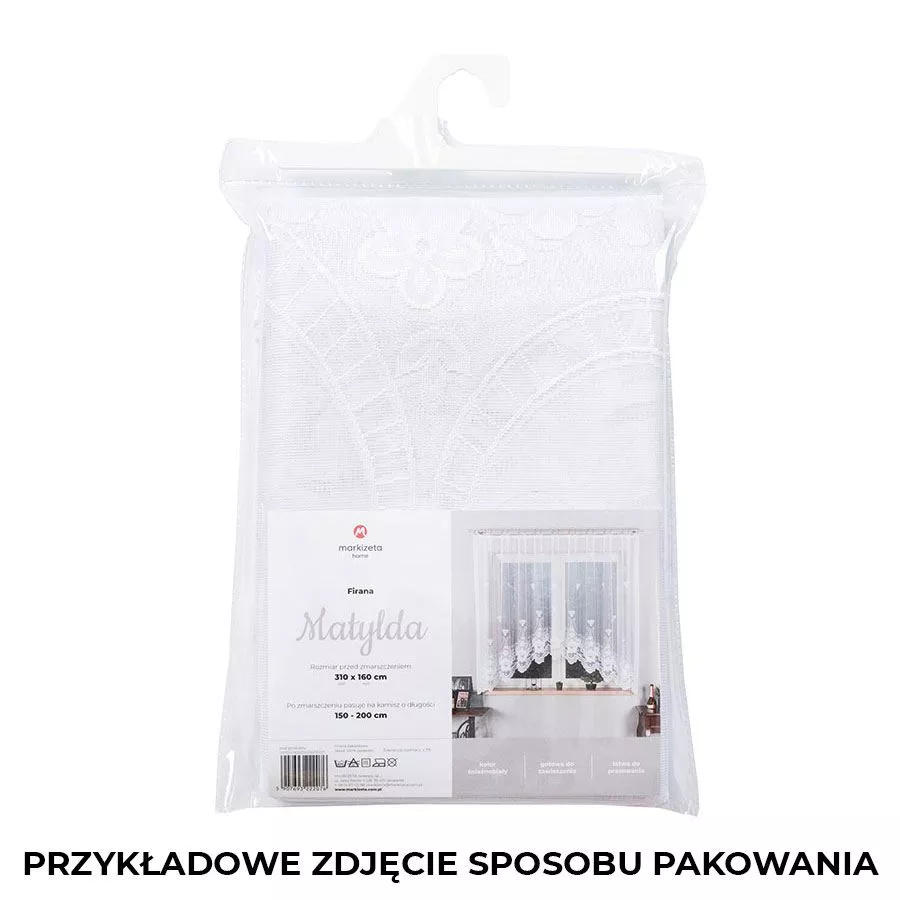 MATYLDA Firanka żakardowa gotowa, szerokość 310 x wysokość 160cm, kolor 001 biały 007511/FBL/001/310160/1